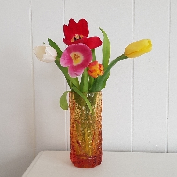 1970s Whitefriars Bark Vase in Gold FLC - Picture 7 of 8